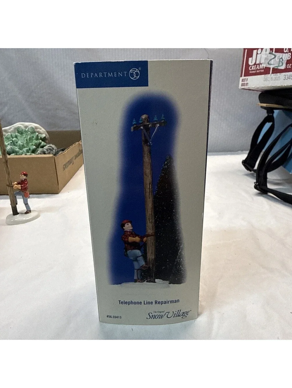 Rare - Department 56 Telephone Line Repairman 55413 2005 - Original Snow Village